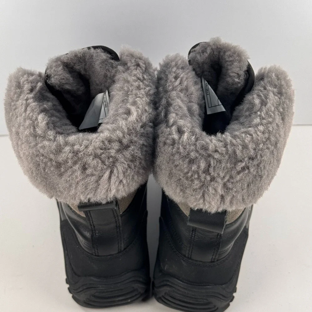 UGG Adirondack II Black Leather Waterproof Winter Snow Boots Vibram 1906 Women 6